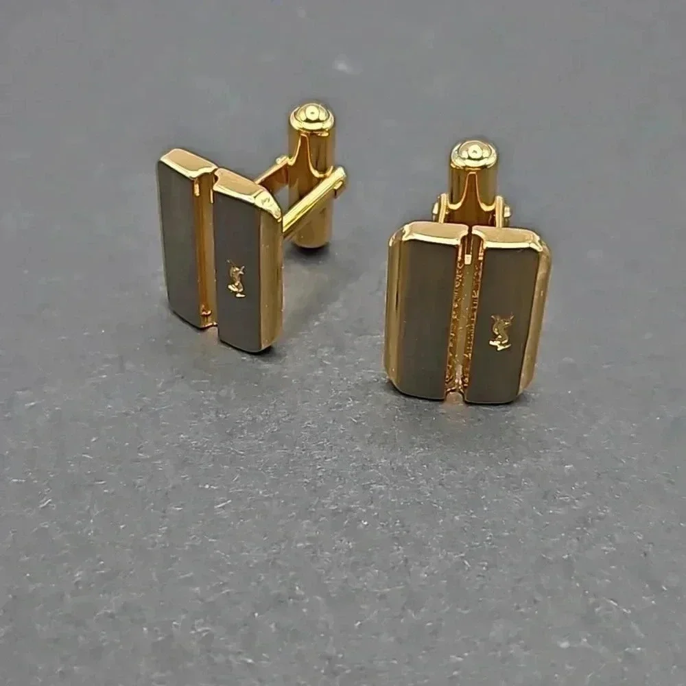 Yves Saint Laurent Gold and Silver Tone Cufflinks - Picture 1 of 3